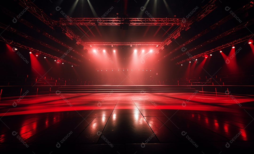 Cenário futurístico iluminado neon