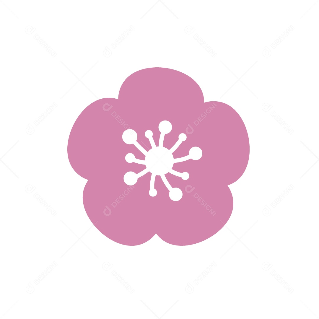 Flor Ilustrativa de Outubro Rosa Ilustração Vetor EPS