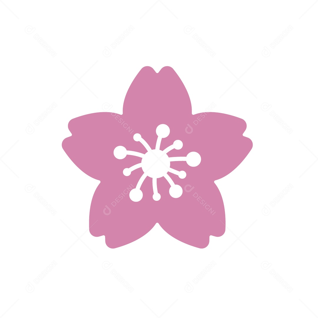 Flor Ilustrativa de Outubro Rosa Ilustração Vetor EPS