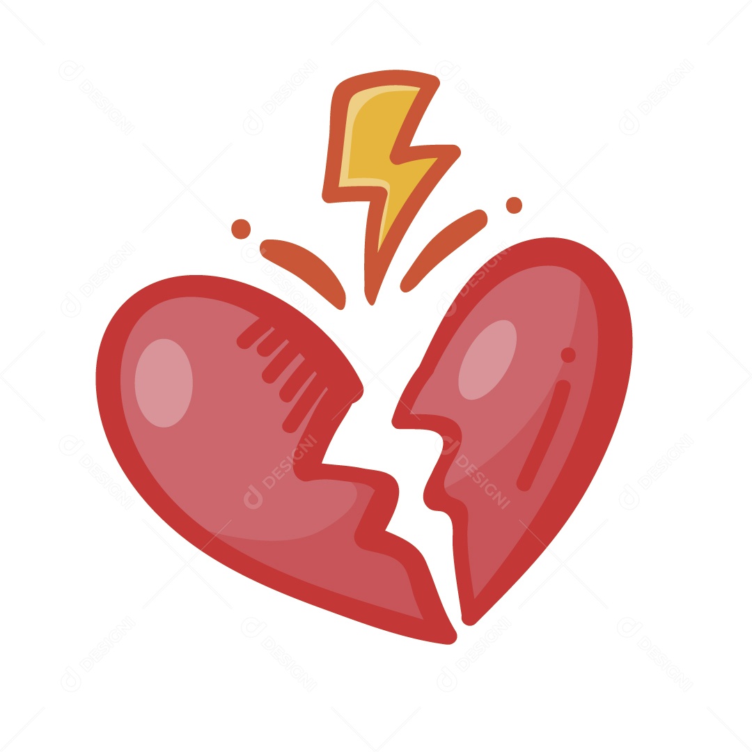 Coração Partido Ilustração Vetor EPS