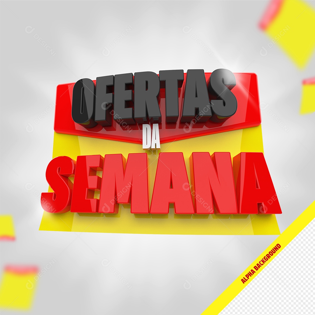 Selo 3D Ofertas da Semana Para Composição PSD