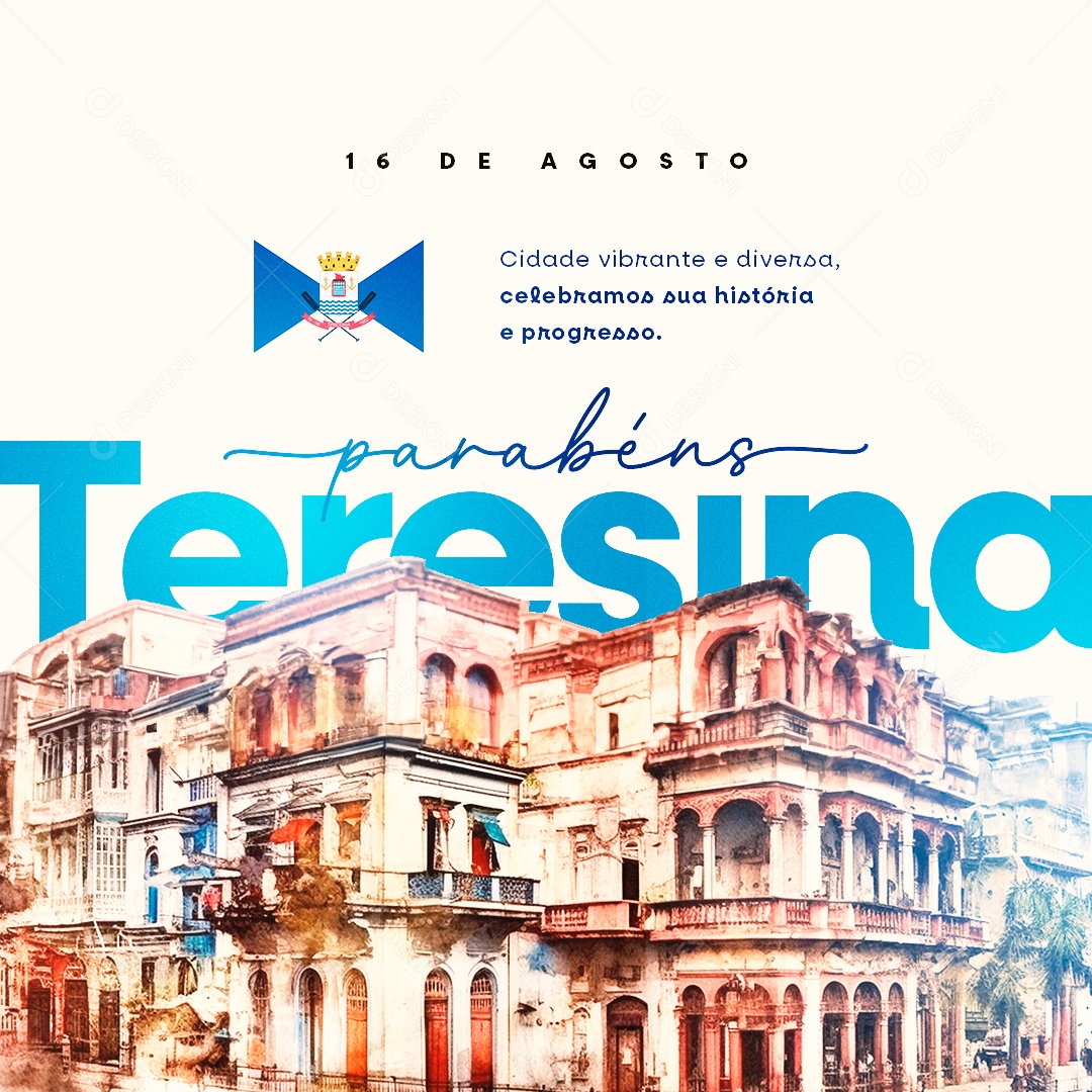 Parabéns Teresina Celebramos sua História e Progresso Social Media PSD Editável