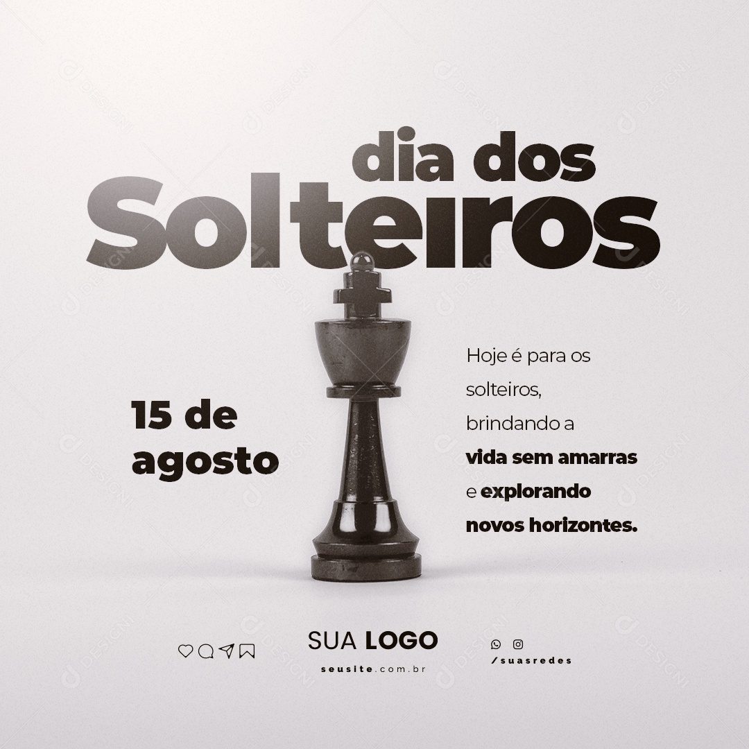 Dia dos Solteiros Brindando a Vida sem Amarras Social Media PSD Editável