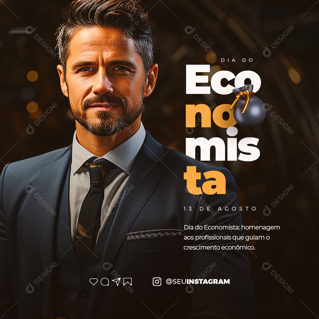 Dia Do Economista Homenagem aos Profissionais que Guiam Social Media PSD Editável