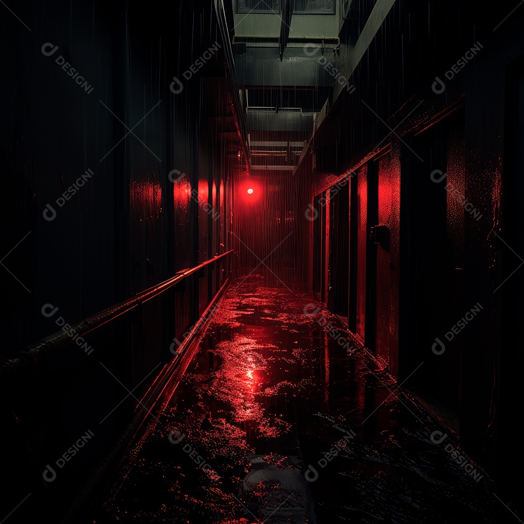 Foto de um corredor escuro de um dia chuvoso retroiluminado23