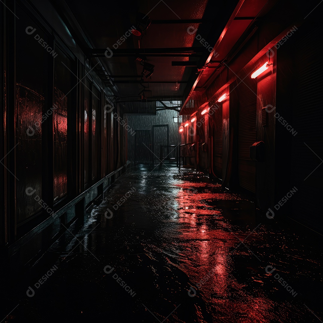Foto de um corredor escuro de um dia chuvoso retroiluminado24