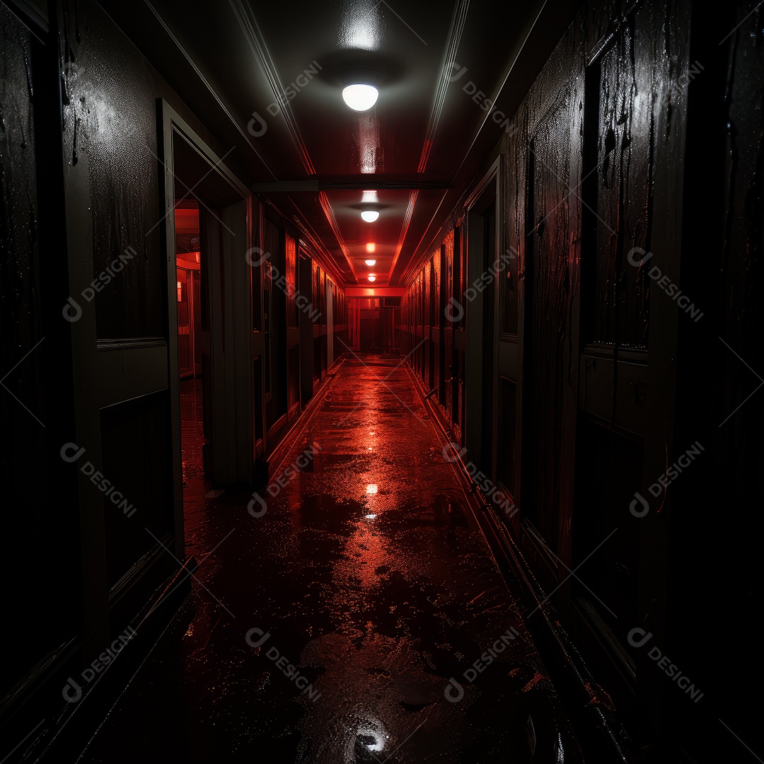 Foto de um corredor escuro de um dia chuvoso retroiluminado48