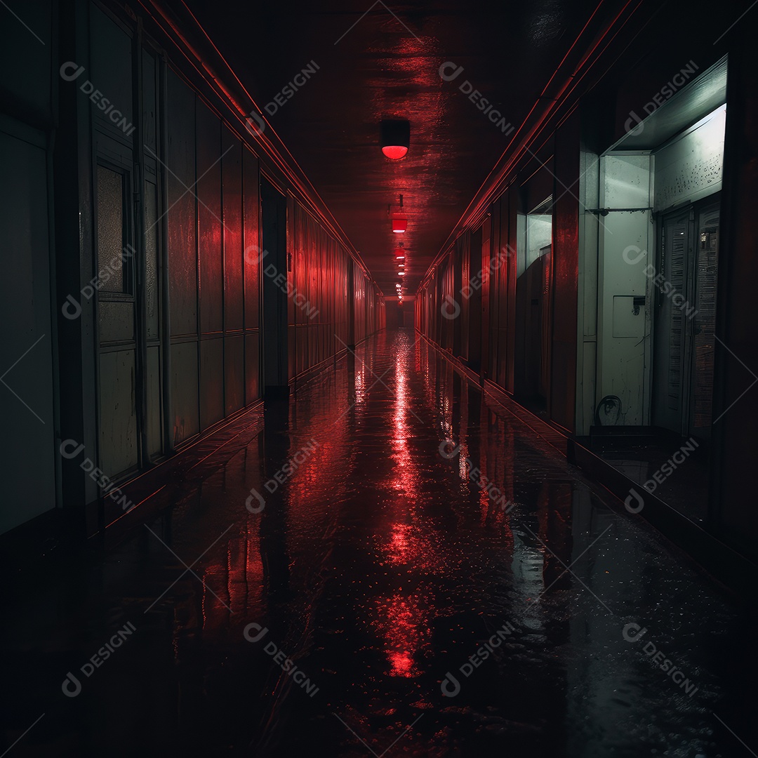 Foto de um corredor escuro de um dia chuvoso retroiluminado62