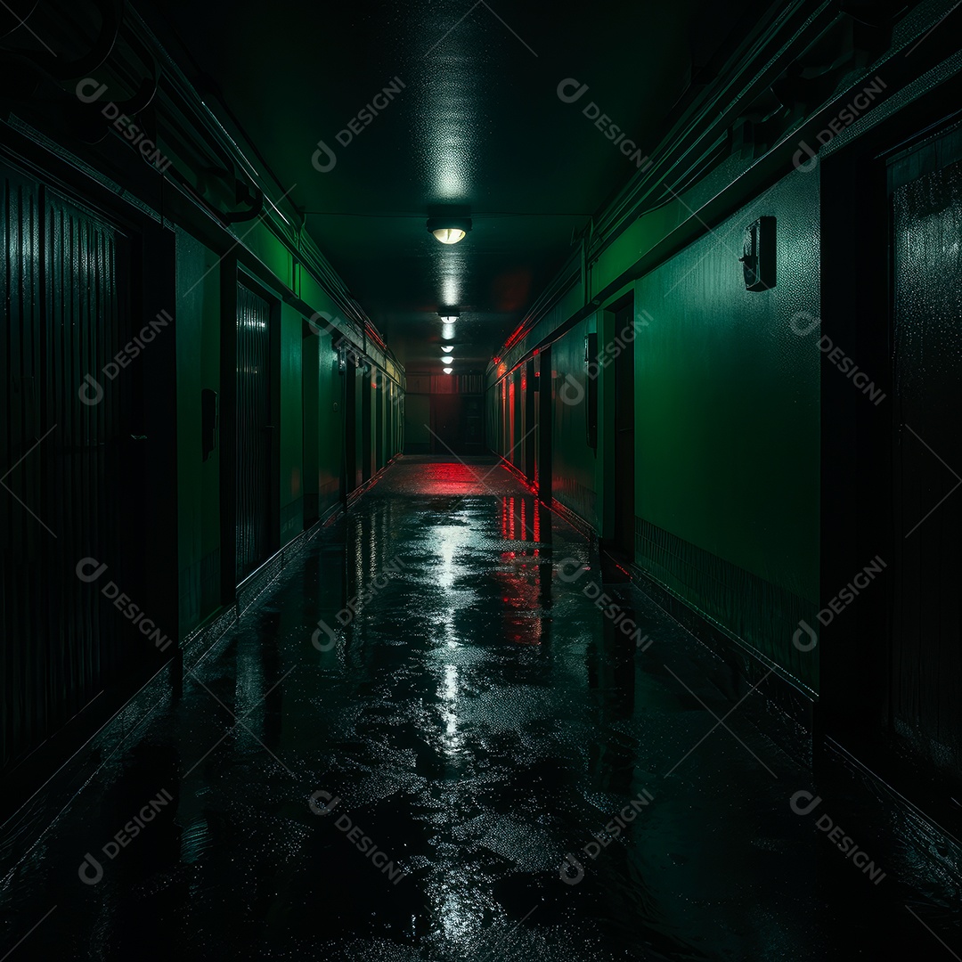 Foto de um corredor escuro de um dia chuvoso retroiluminado63