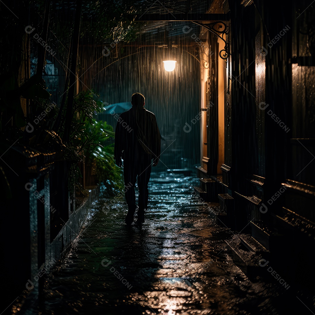 Foto de um corredor escuro de um dia chuvoso retroiluminado64