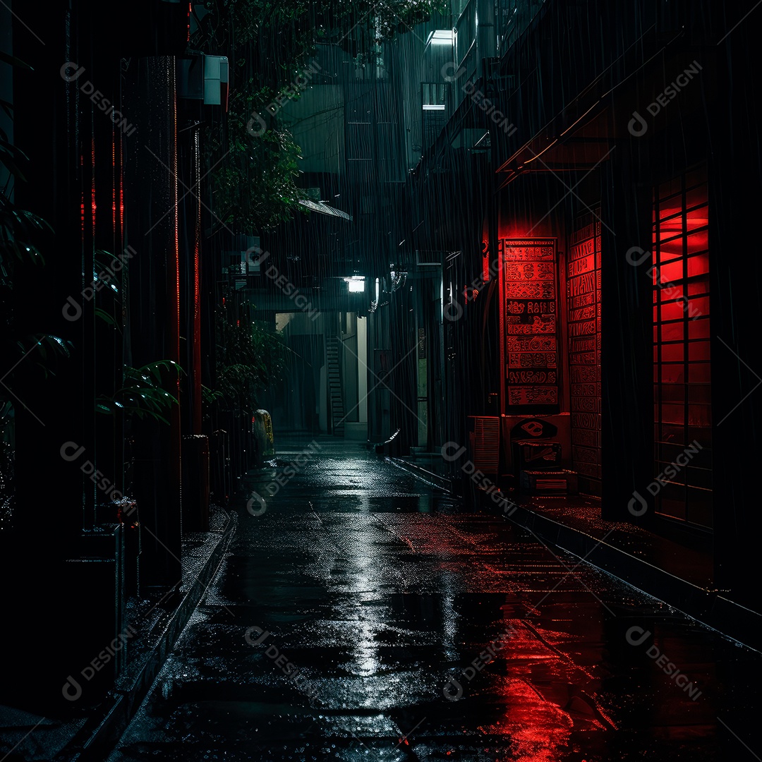 Foto de um corredor escuro de um dia chuvoso retroiluminado66