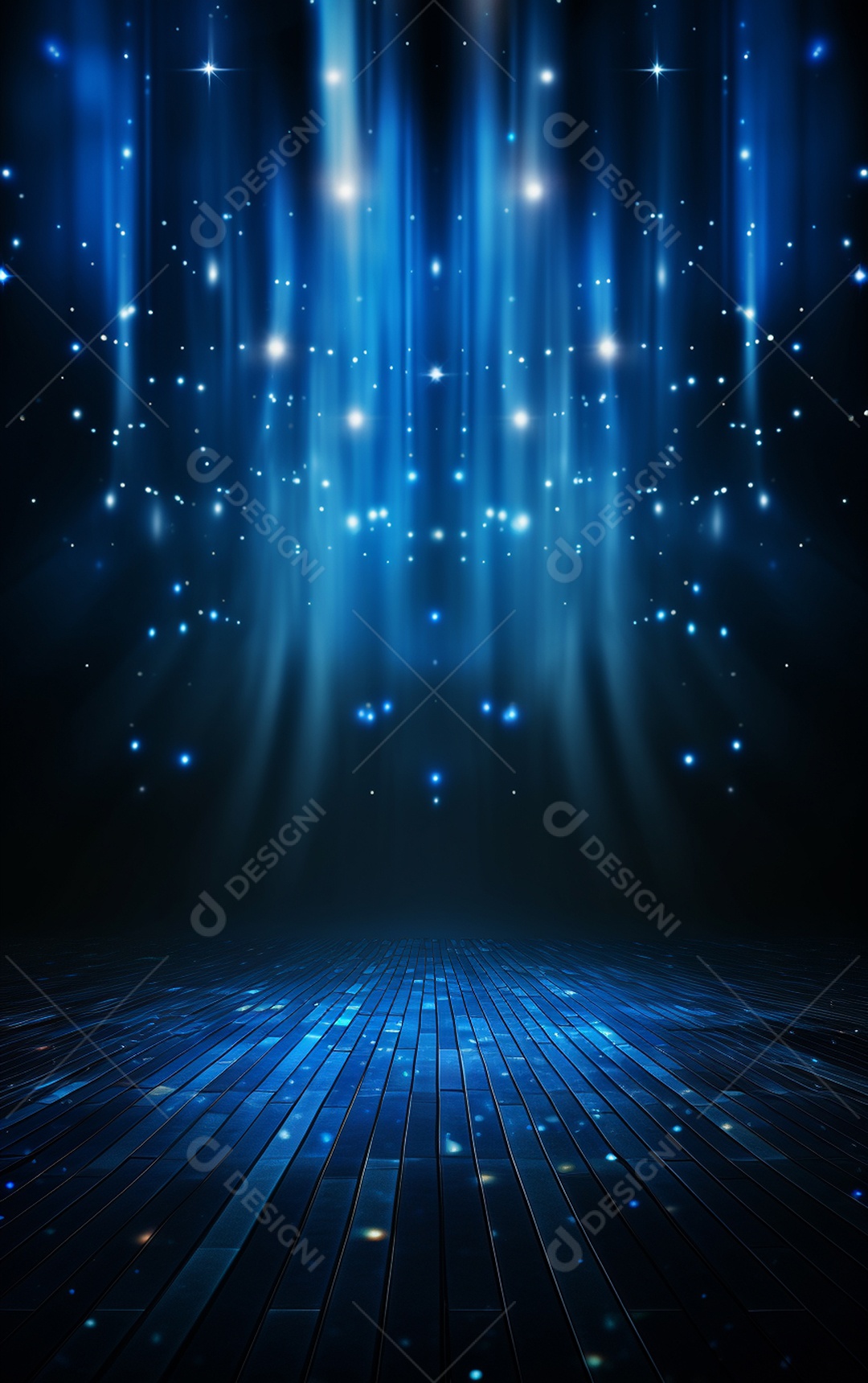 Plano de fundo com iluminação de holofotes azuis