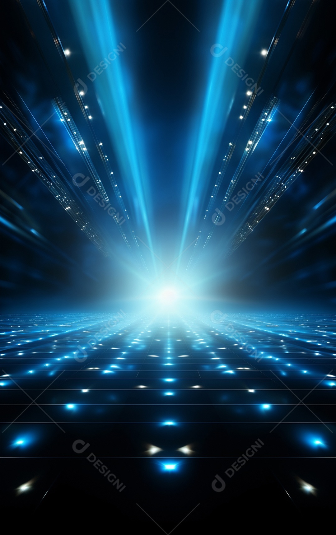 Plano de fundo com iluminação de holofotes azuis