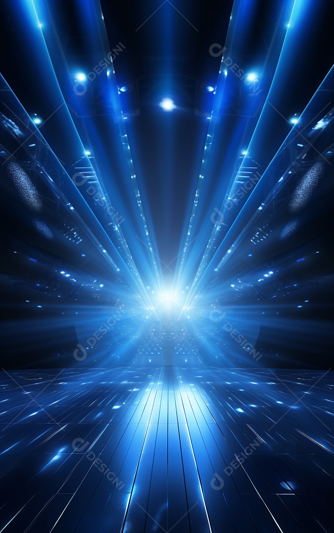 Plano de fundo com iluminação de holofotes azuis