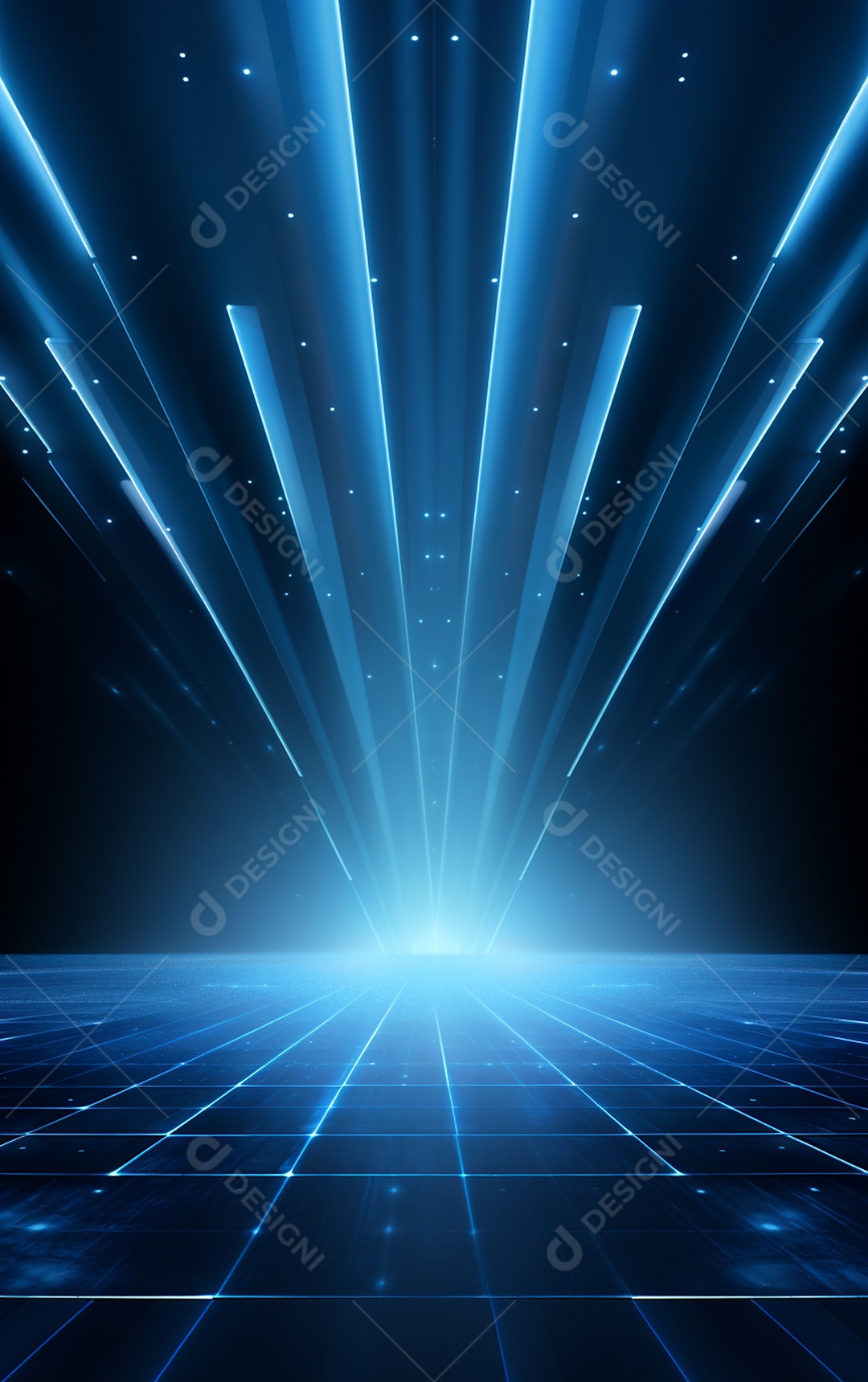 Plano de fundo com iluminação de holofotes azuis