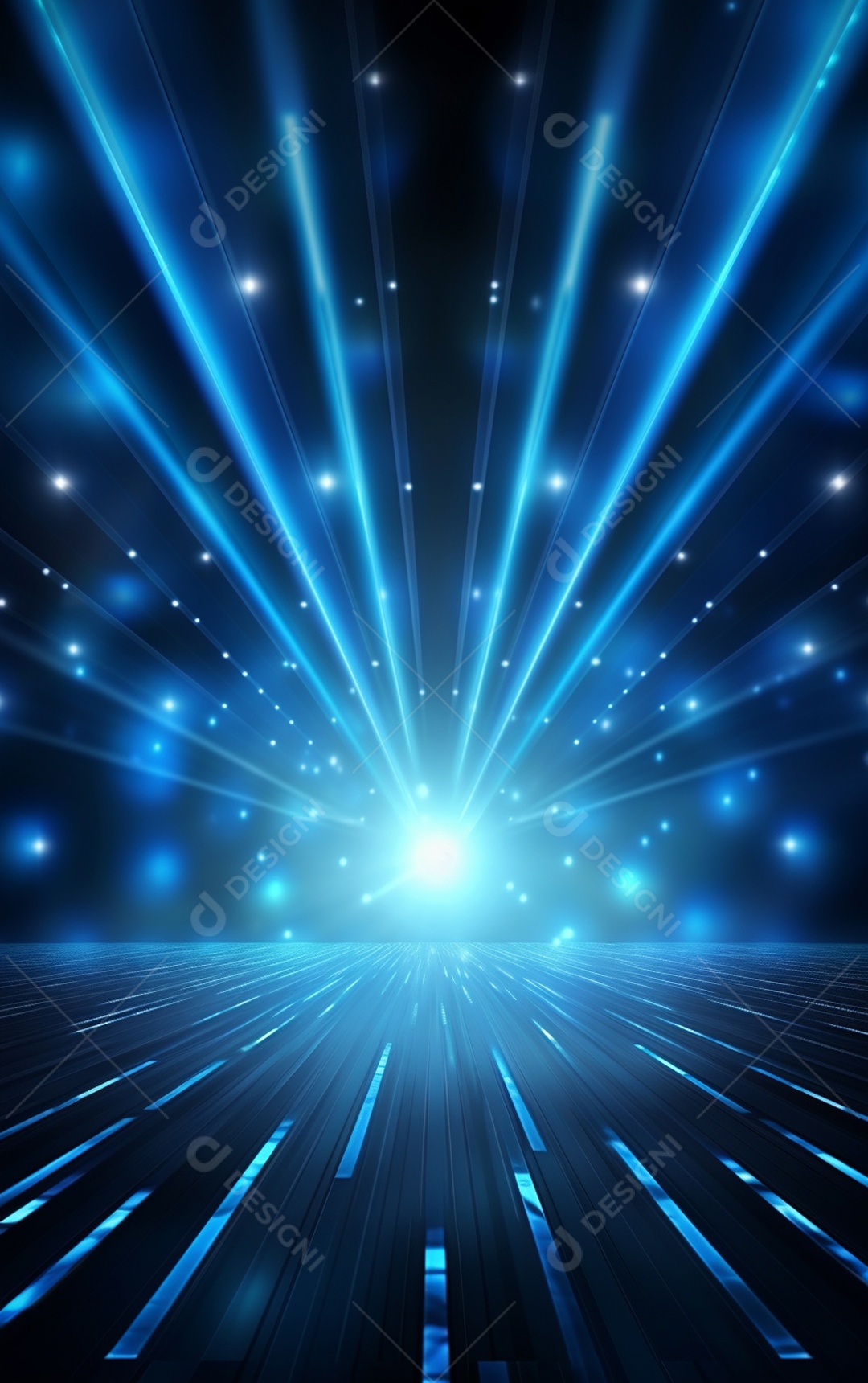 Plano de fundo com iluminação de holofotes azuis