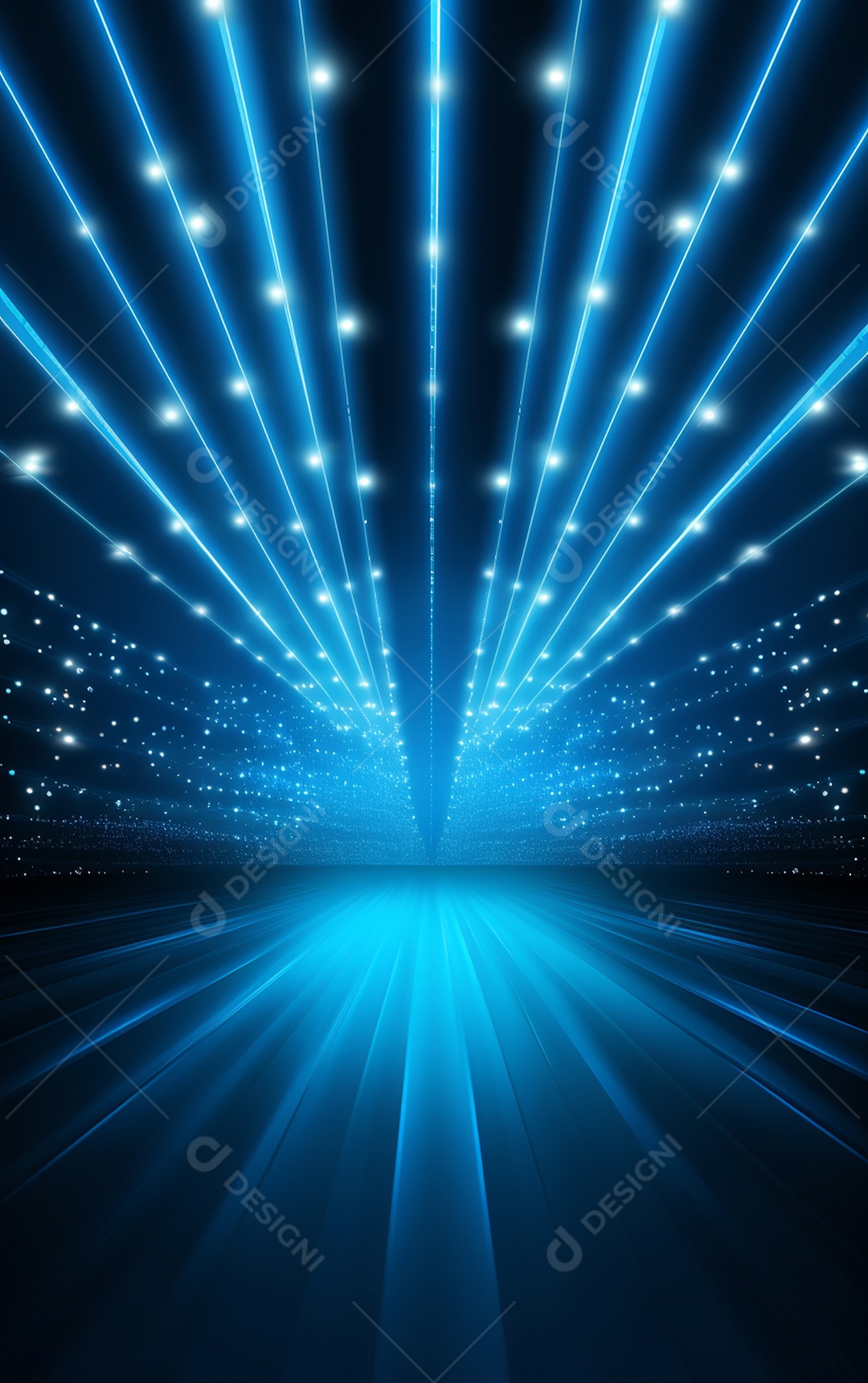 Plano de fundo com iluminação de holofotes azuis