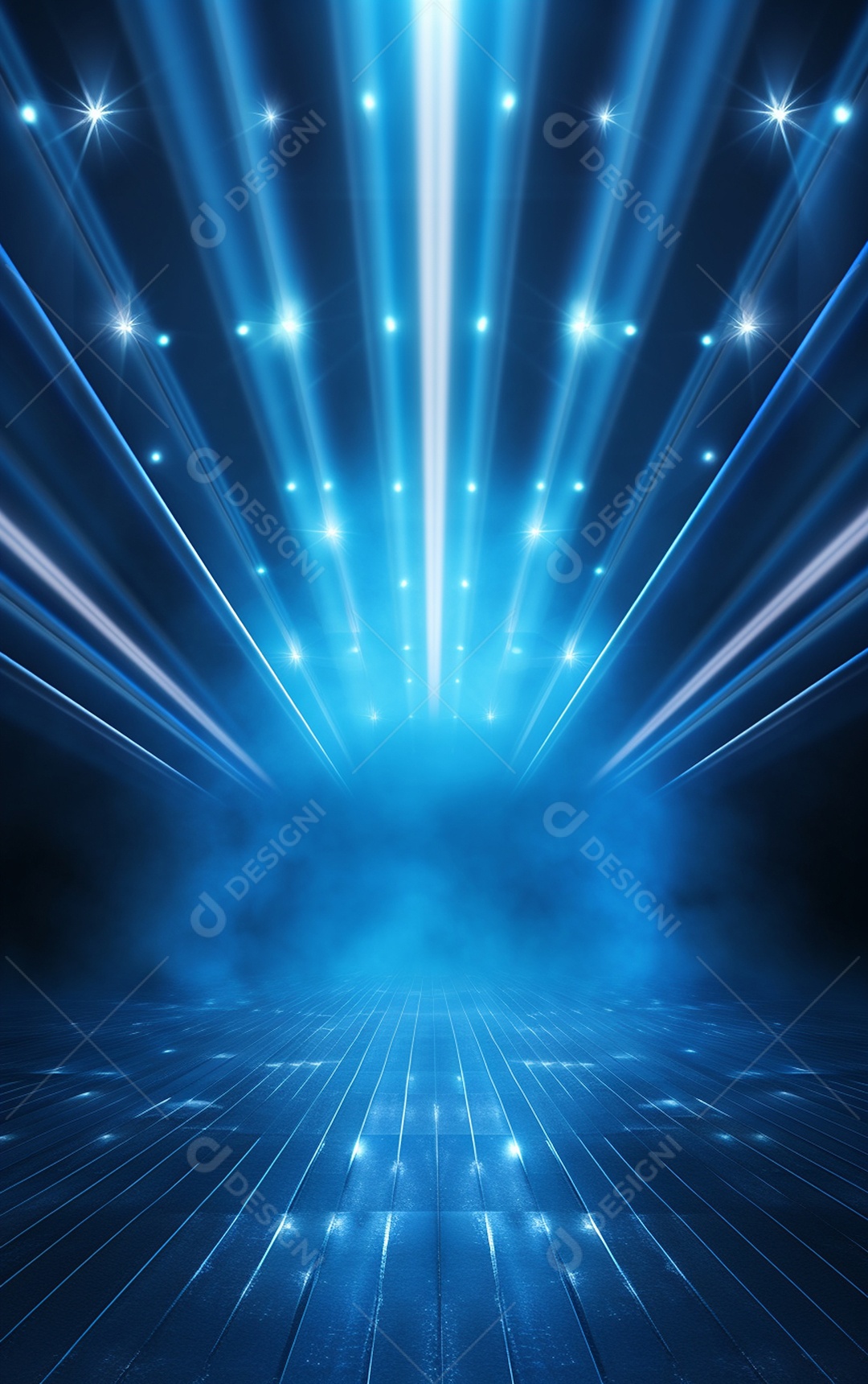 Plano de fundo com iluminação de holofotes azuis