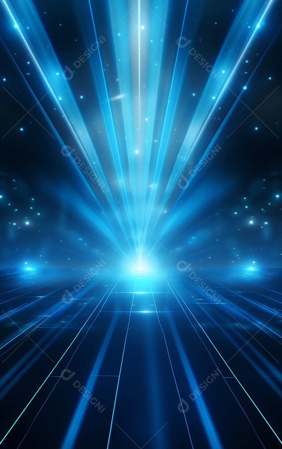 Plano de fundo com iluminação de holofotes azuis