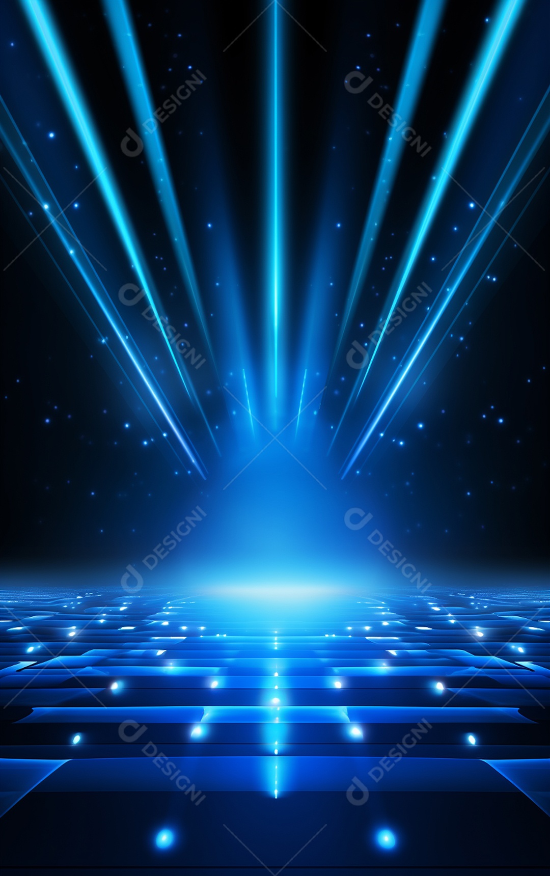 Plano de fundo com iluminação de holofotes azuis