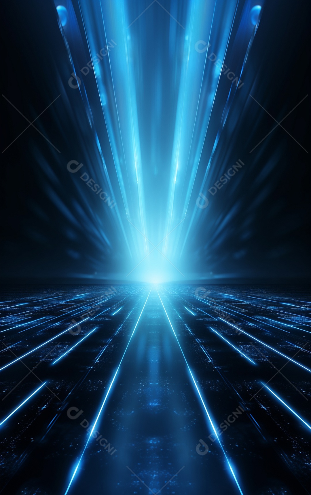 Plano de fundo com iluminação de holofotes azuis