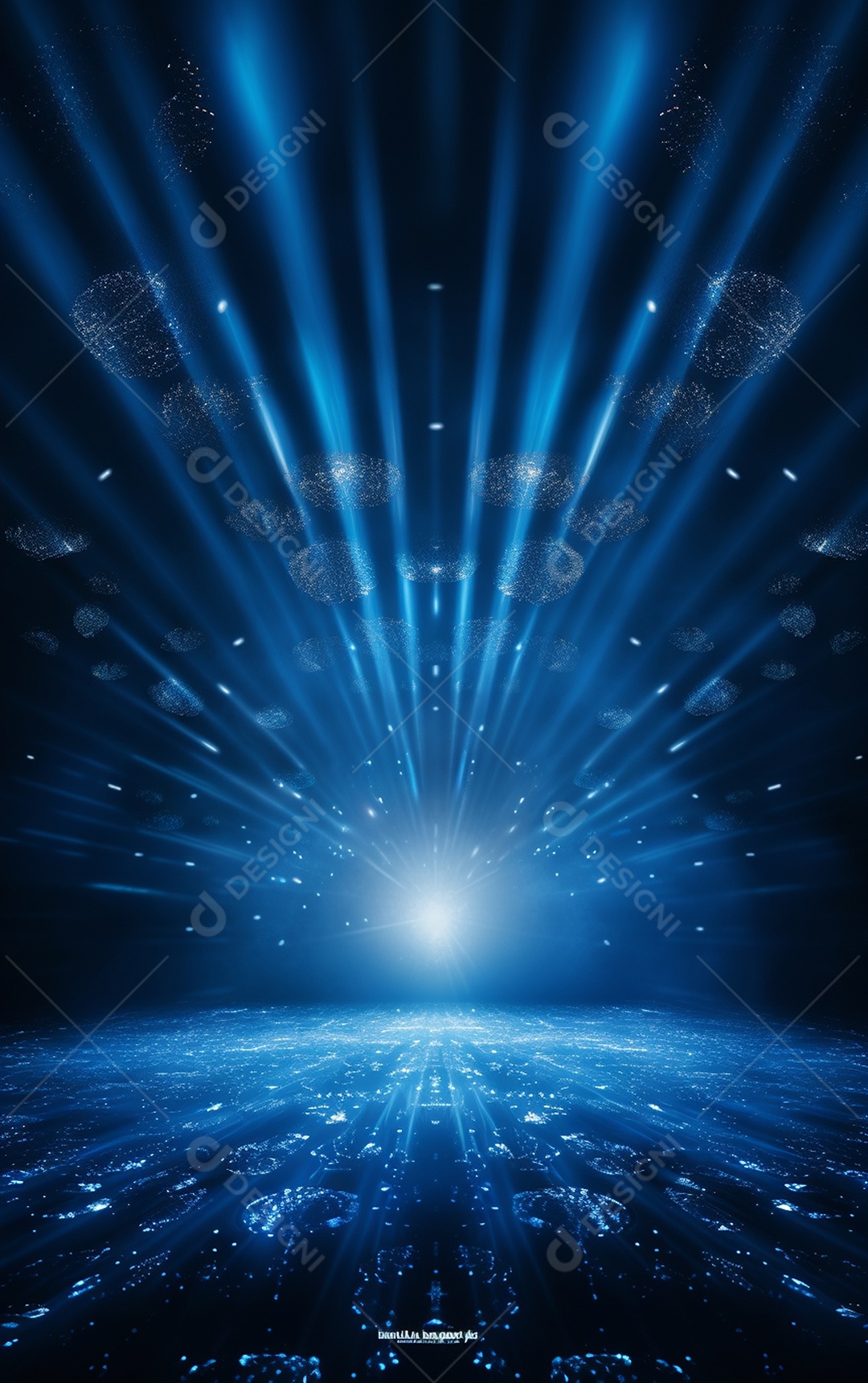 Plano de fundo com iluminação de holofotes azuis