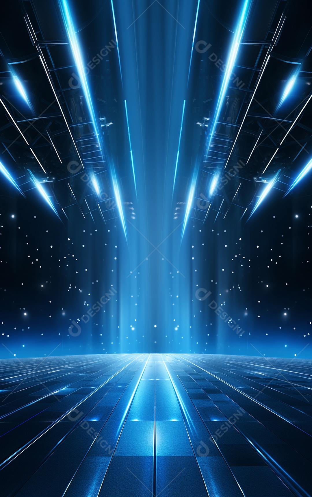 Plano de fundo com iluminação de holofotes azuis