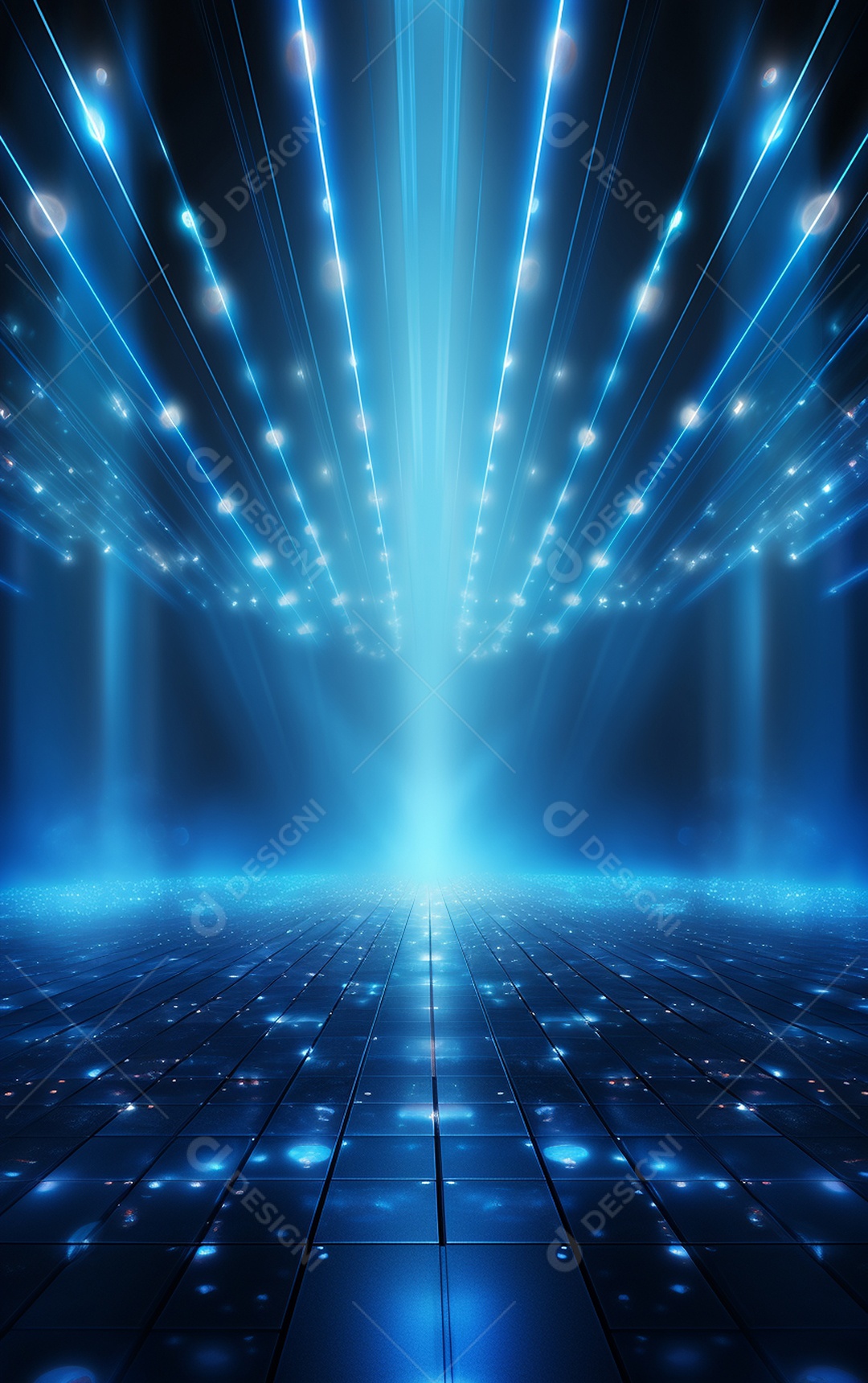 Plano de fundo com iluminação de holofotes azuis