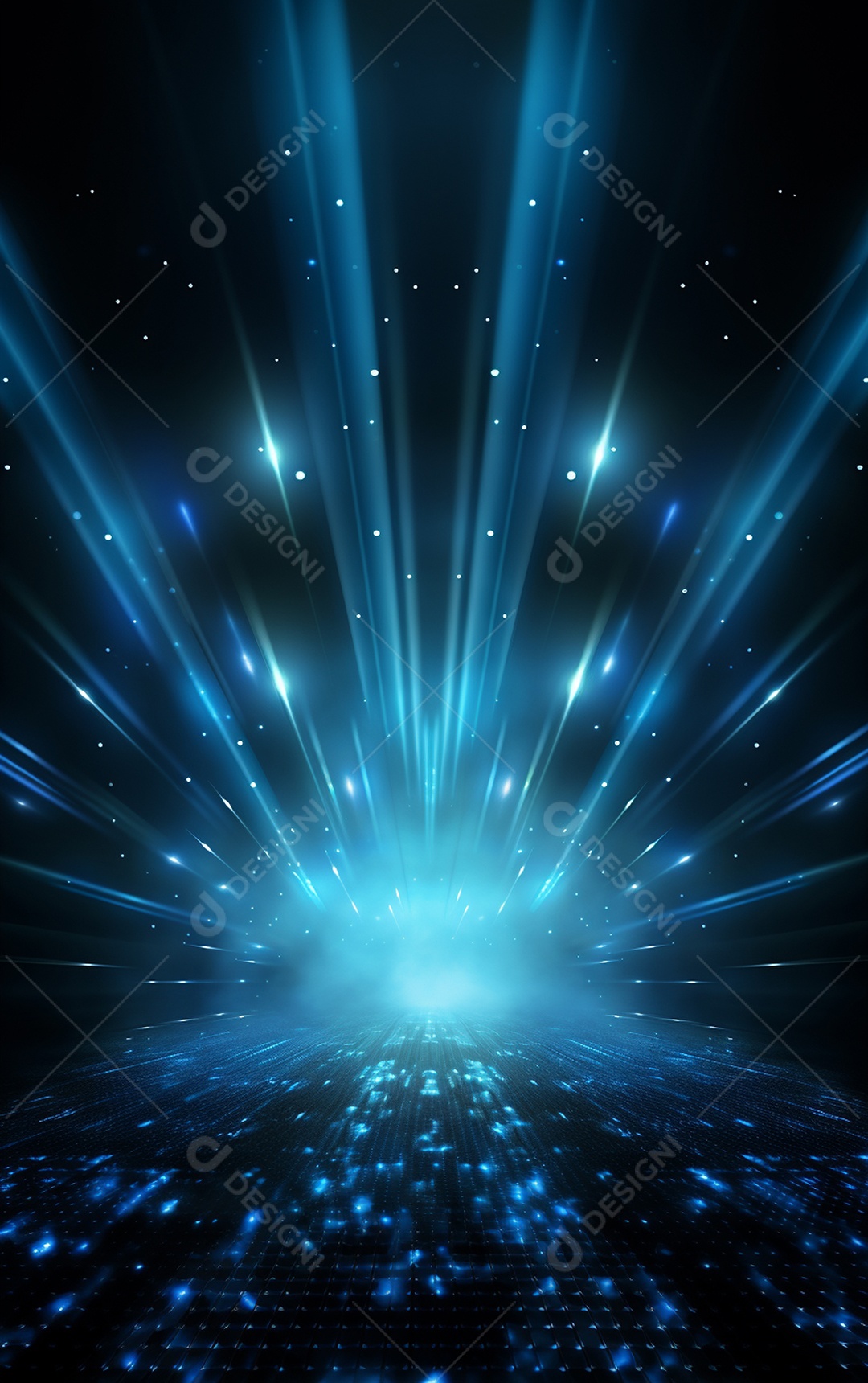 Plano de fundo com iluminação de holofotes azuis