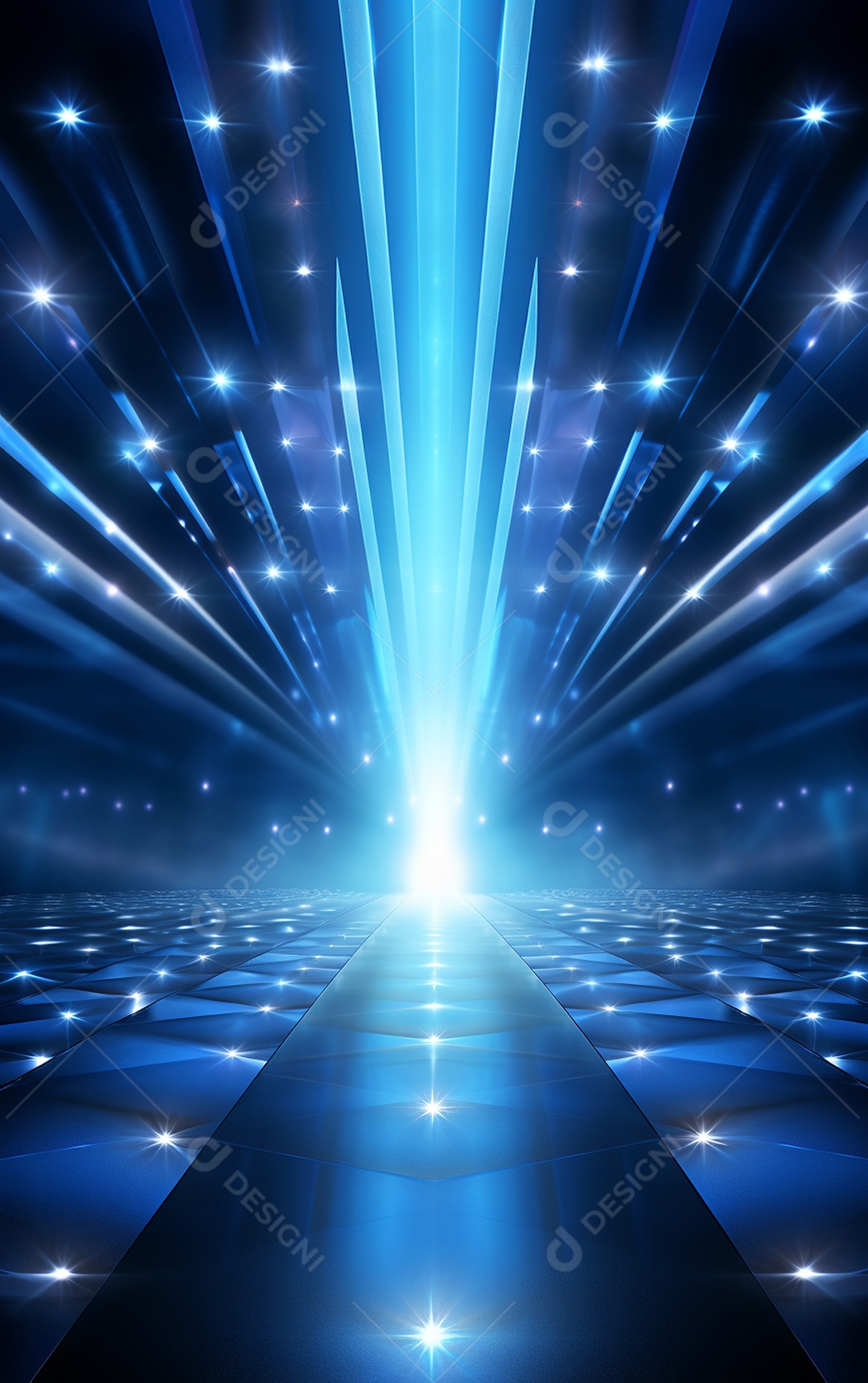 Plano de fundo com iluminação de holofotes azuis