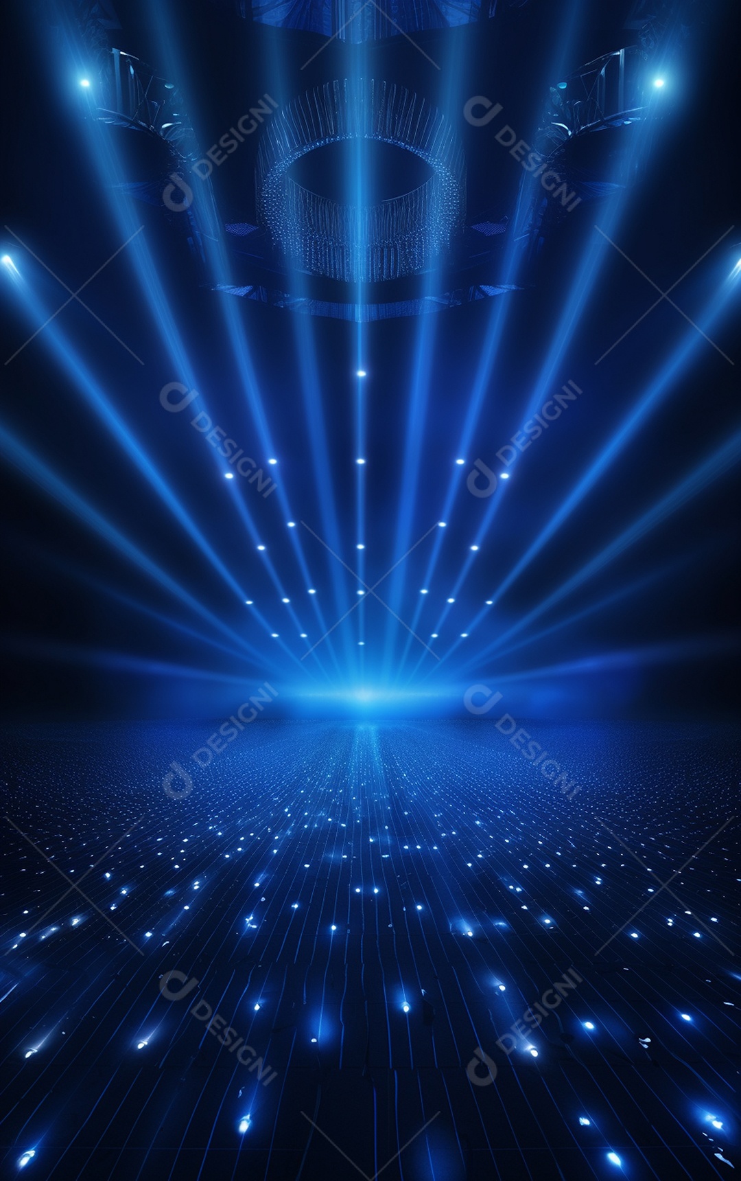 Plano de fundo com iluminação de holofotes azuis