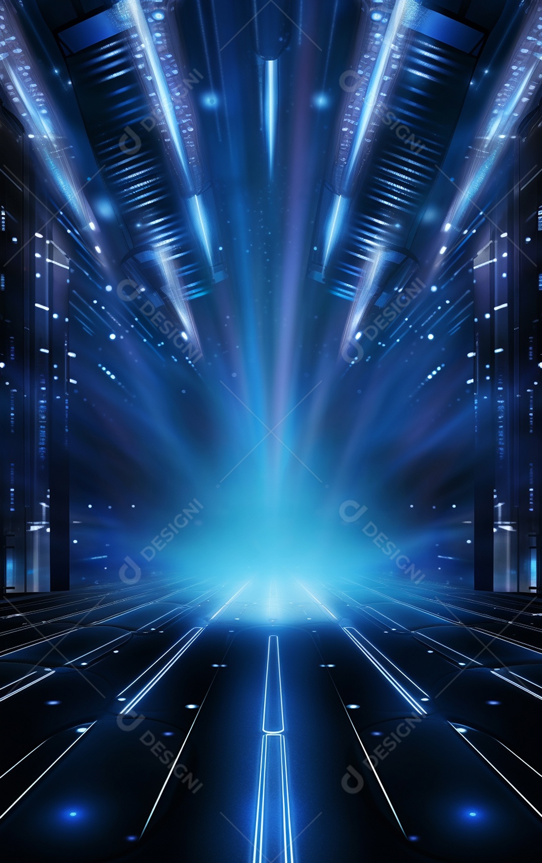 Plano de fundo com iluminação de holofotes azuis