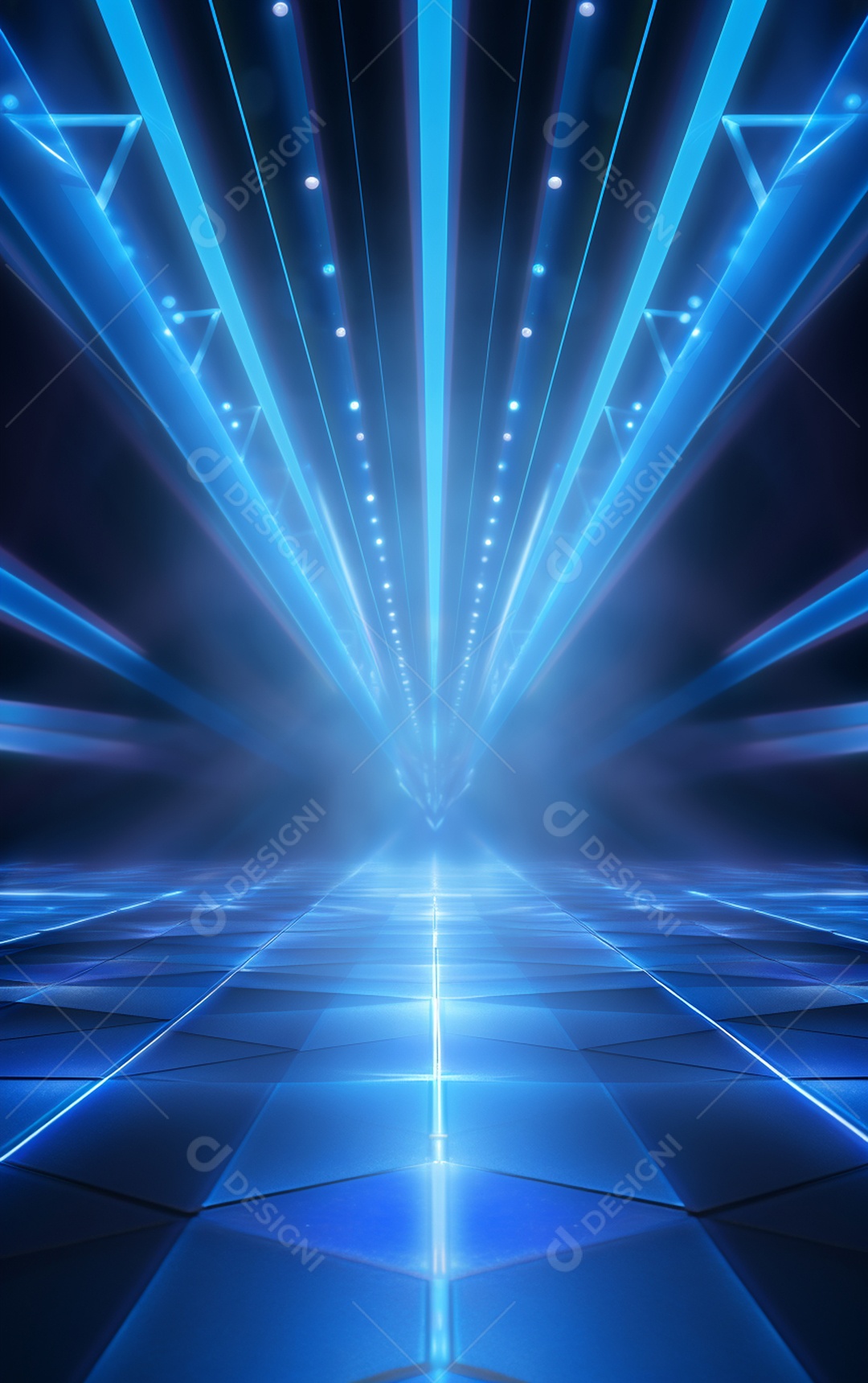 Plano de fundo com iluminação de holofotes azuis