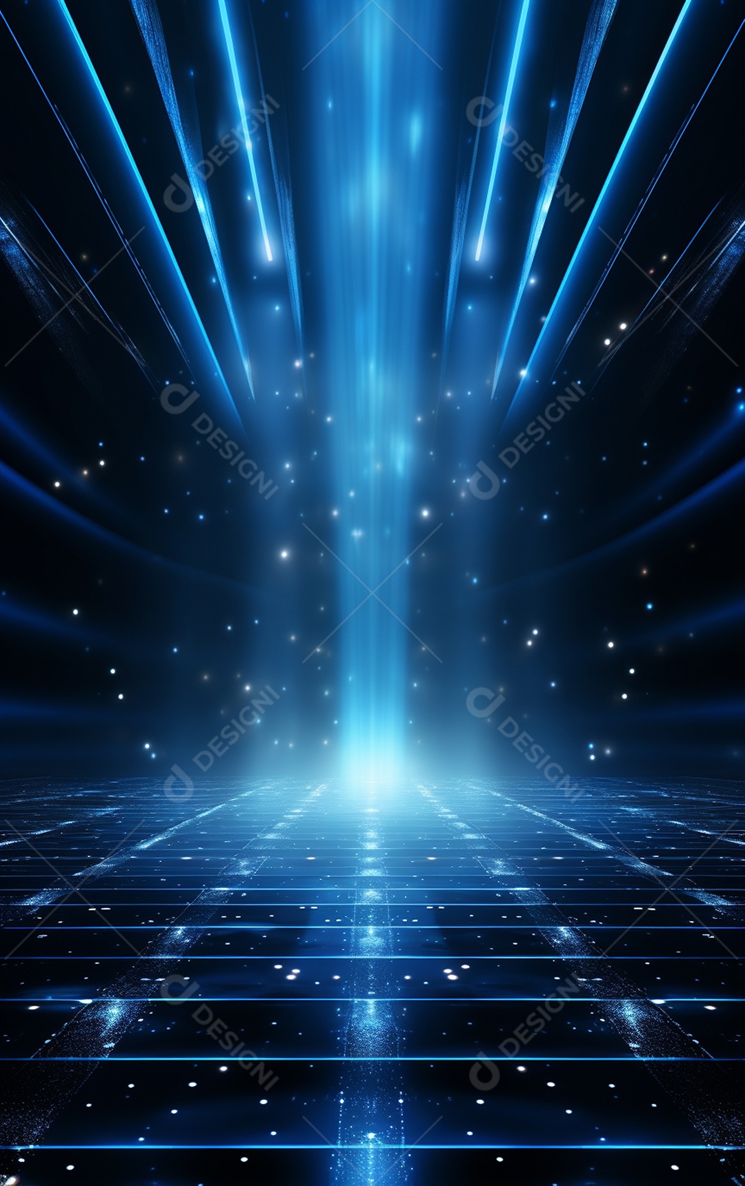 Plano de fundo com iluminação de holofotes azuis