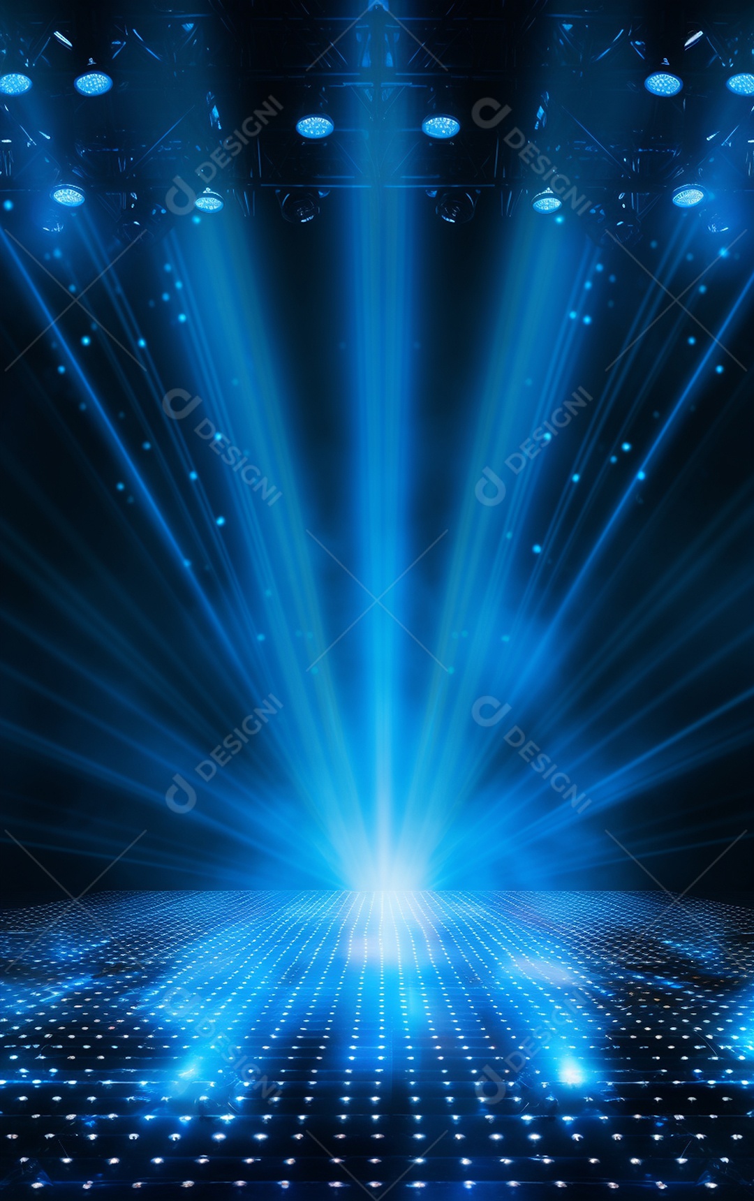 Plano de fundo com iluminação de holofotes azuis