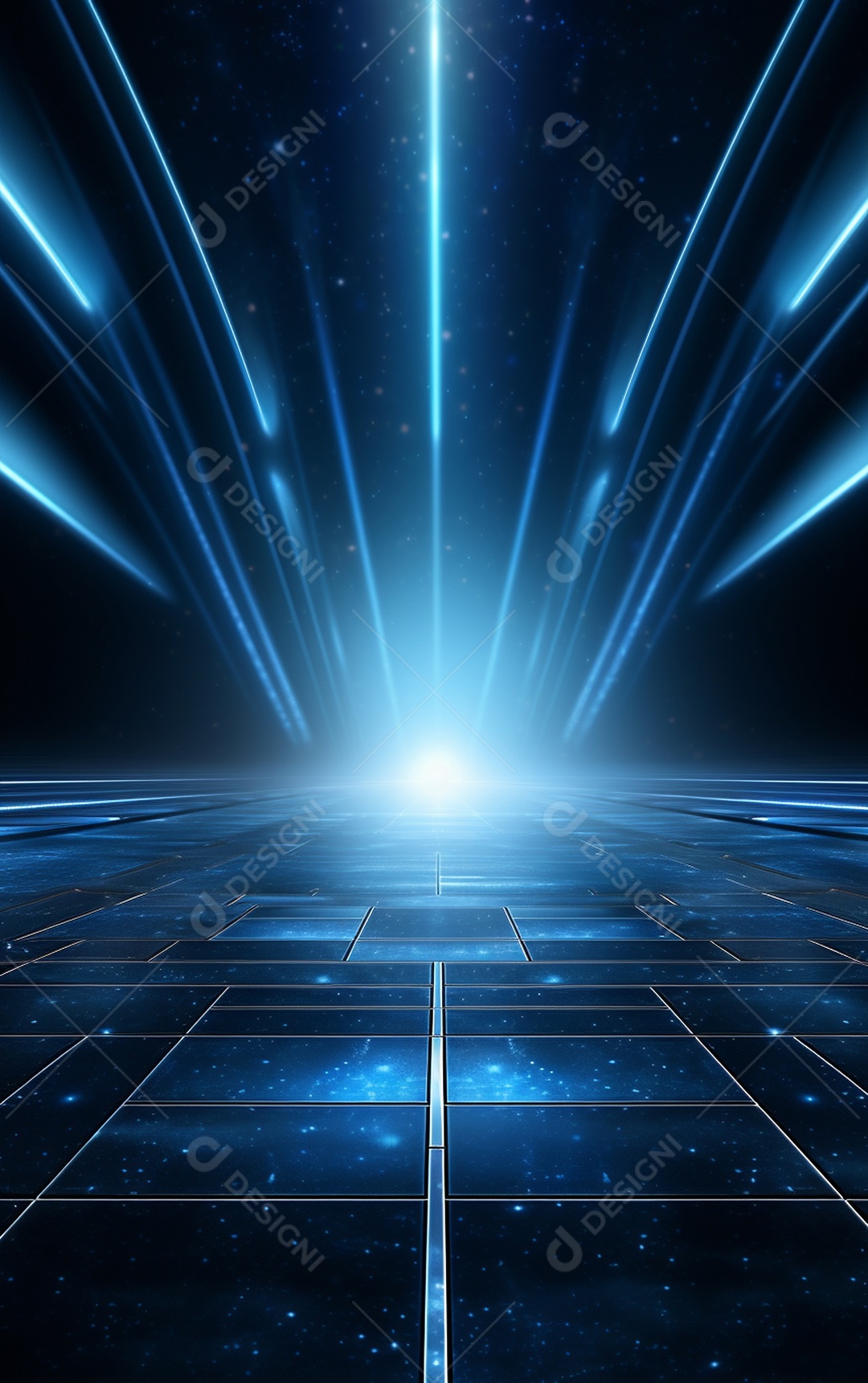 Plano de fundo com iluminação de holofotes azuis