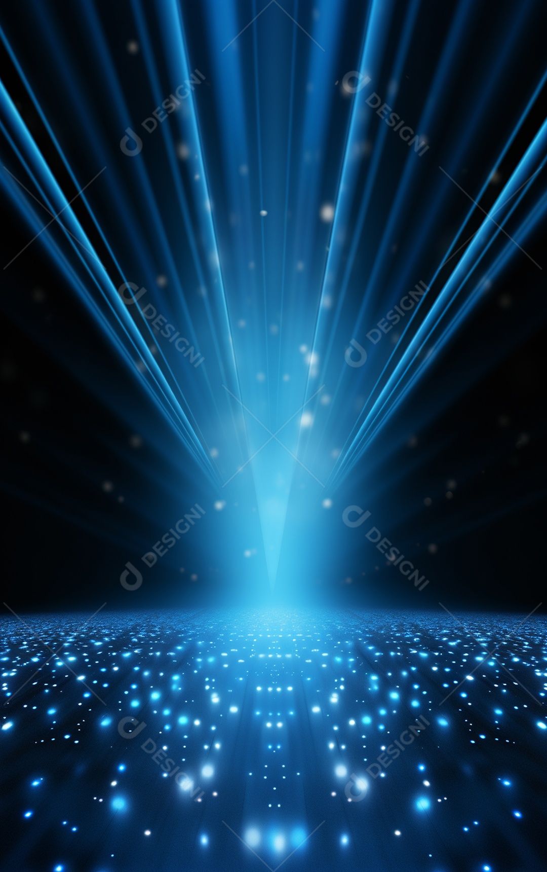 Plano de fundo com iluminação de holofotes azuis