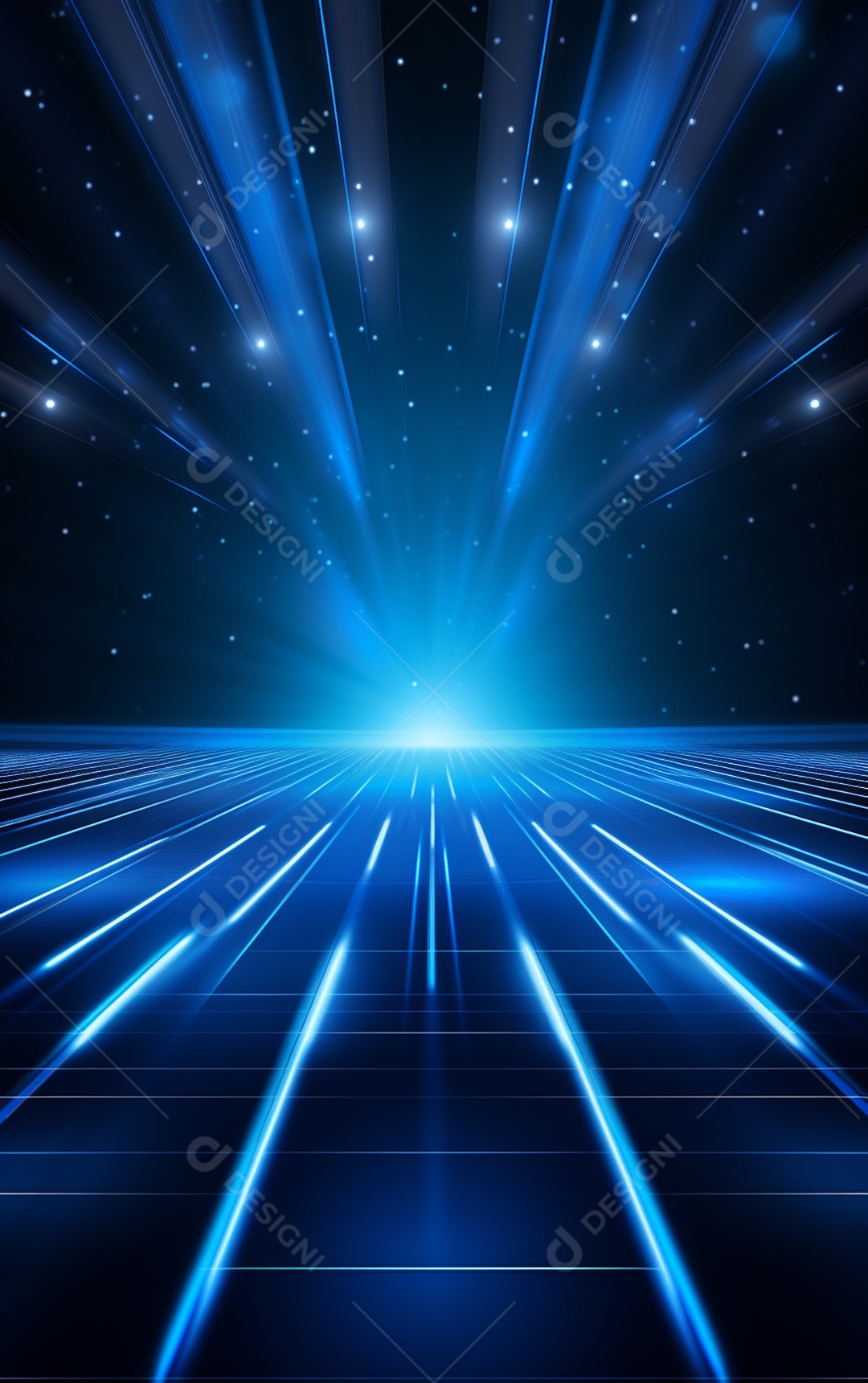 Plano de fundo com iluminação de holofotes azuis