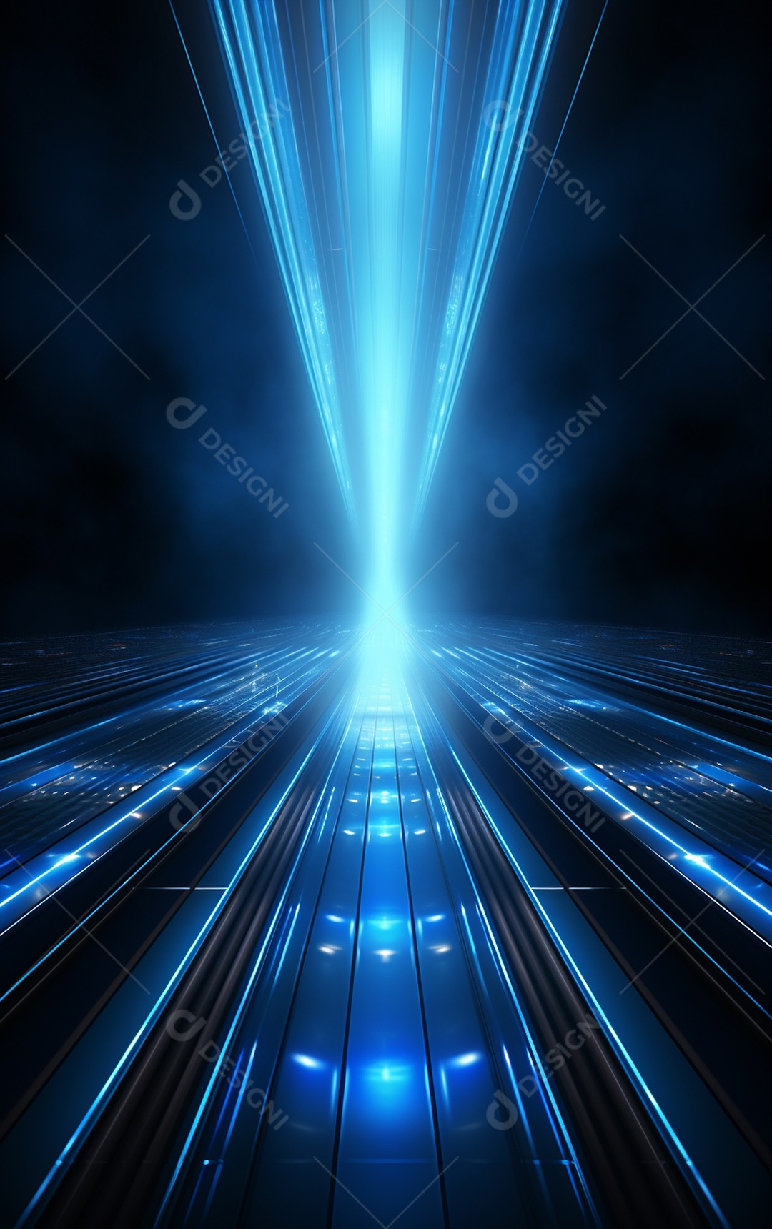 Plano de fundo com iluminação de holofotes azuis