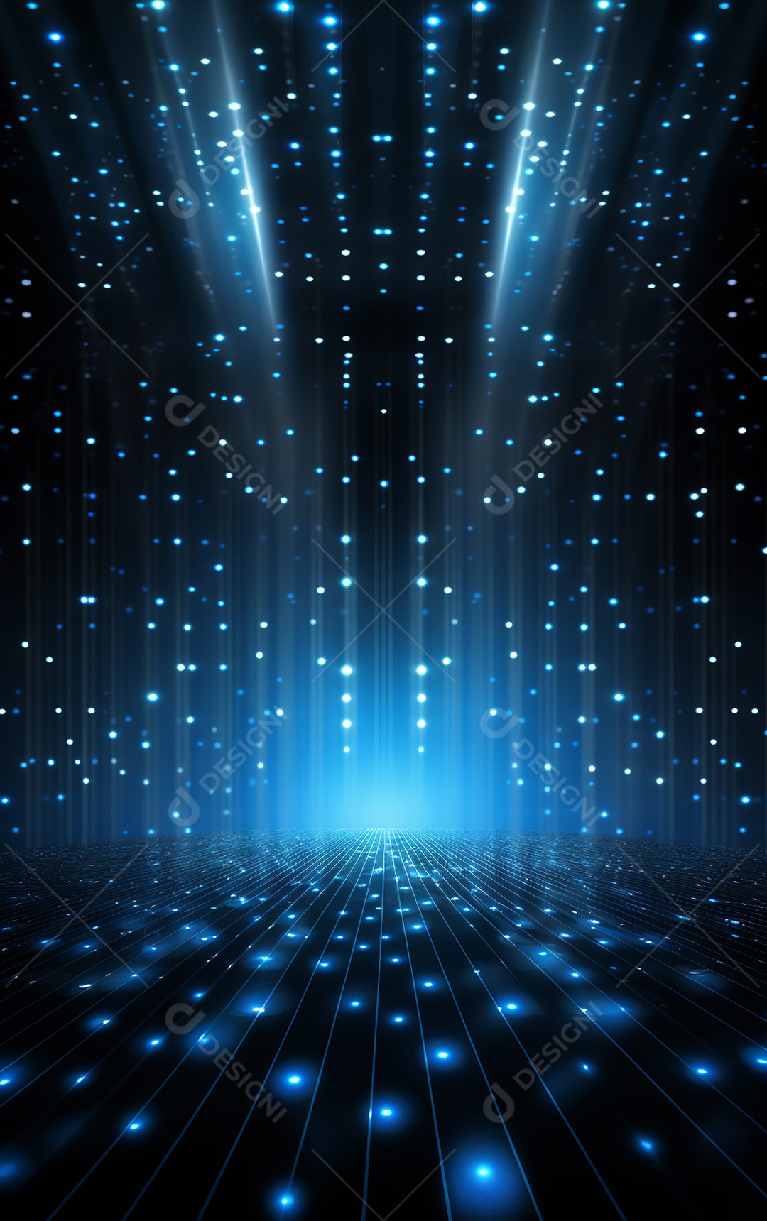 Plano de fundo com iluminação de holofotes azuis