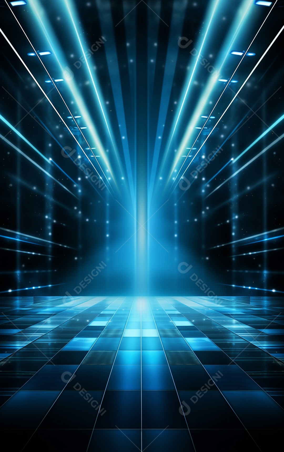 Plano de fundo com iluminação de holofotes azuis
