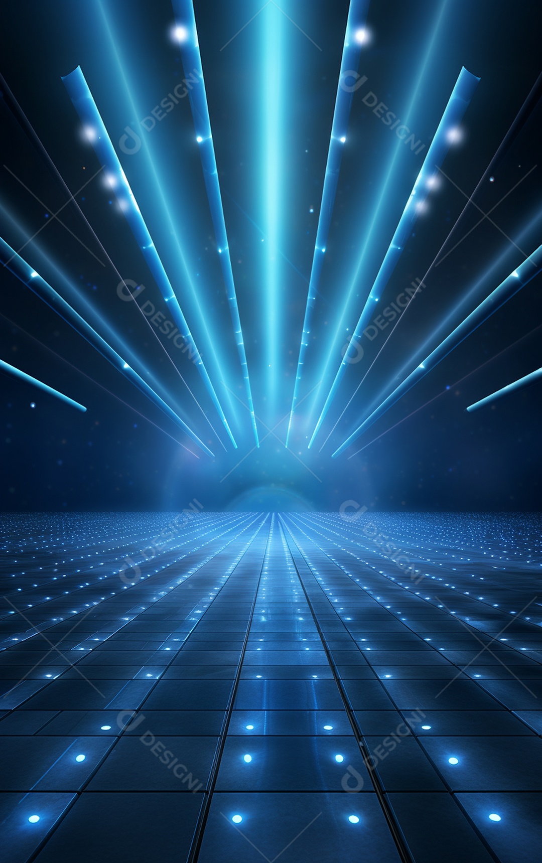 Plano de fundo com iluminação de holofotes azuis