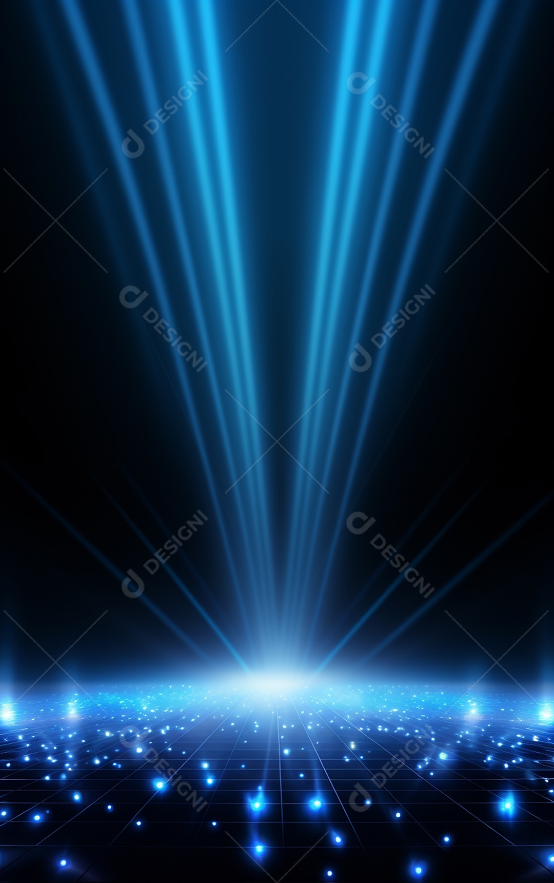 Plano de fundo com iluminação de holofotes azuis