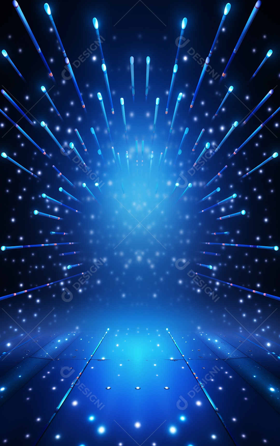 Plano de fundo com iluminação de holofotes azuis