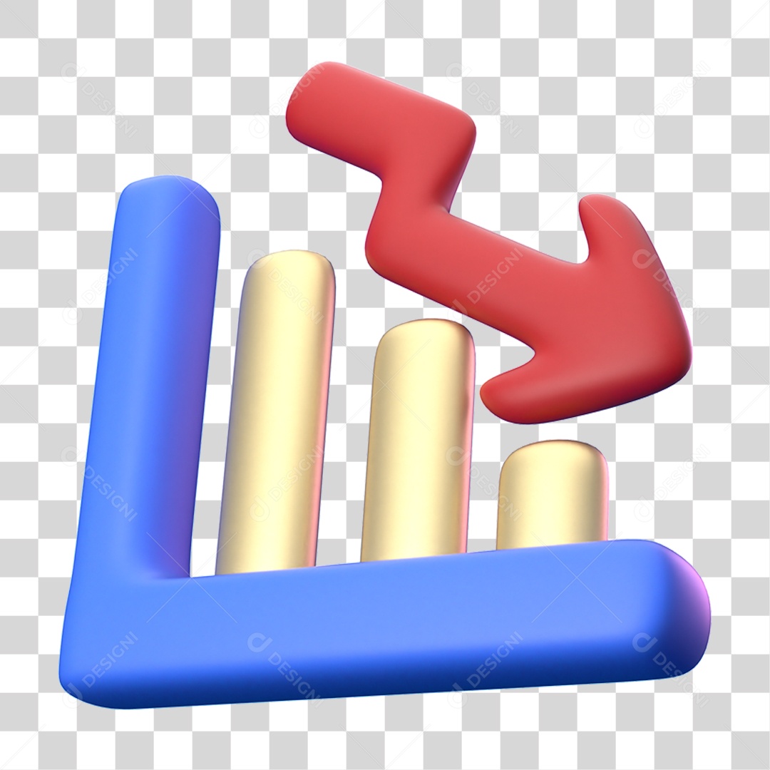 Elemento 3D Ícone de Negócios Financeiros Gráficos PNG Transparente