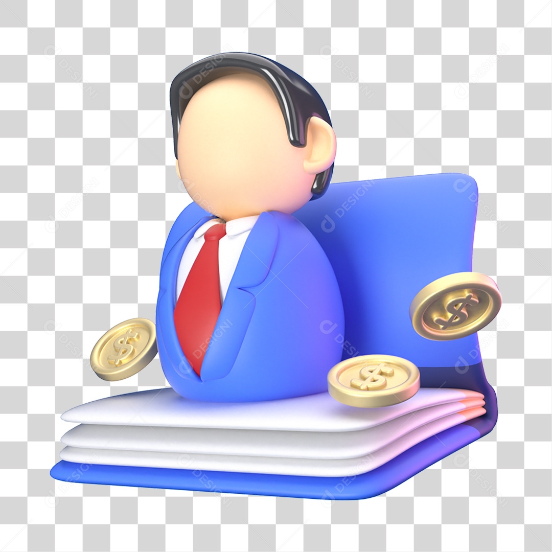 Elemento 3D Ícone de Negócios Financeiros PNG Transparente