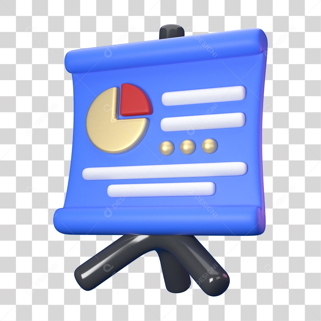 Elemento 3D Ícone de Negócios Financeiros Gráficos PNG Transparente