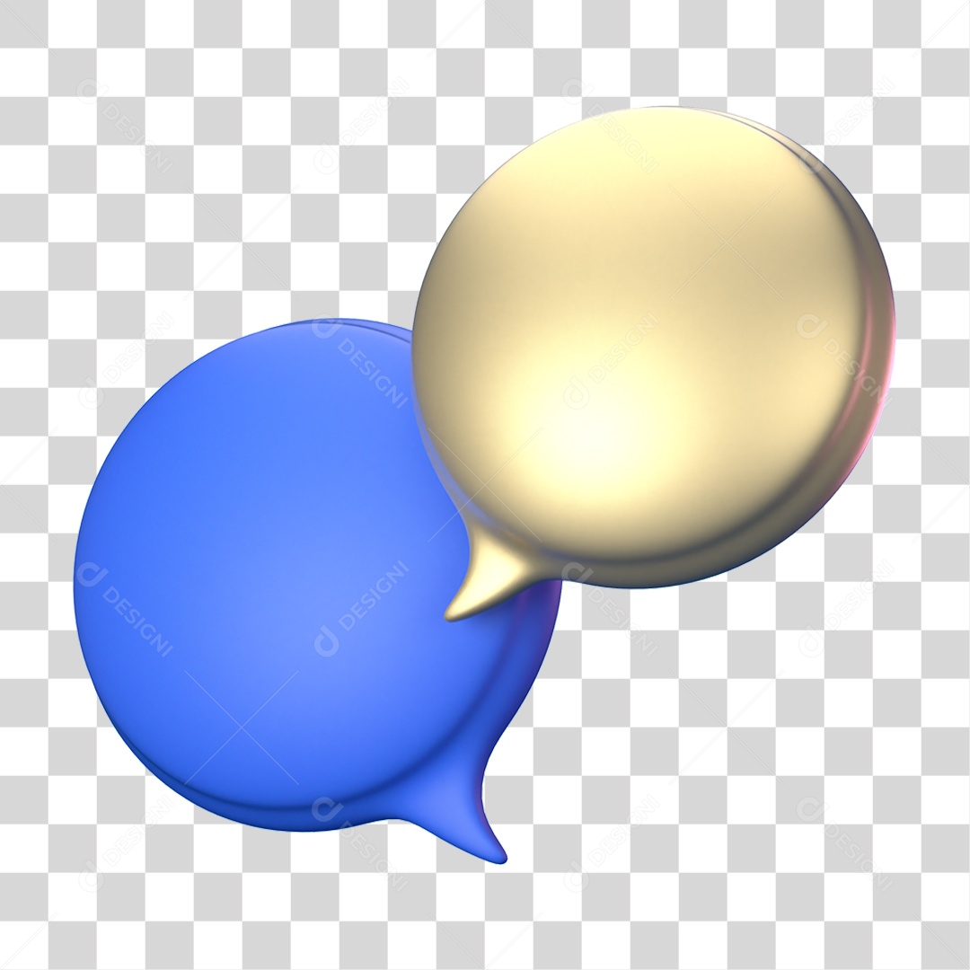 Elemento 3D Ícone de Negócios Financeiros Balões de Mensagem PNG Transparente