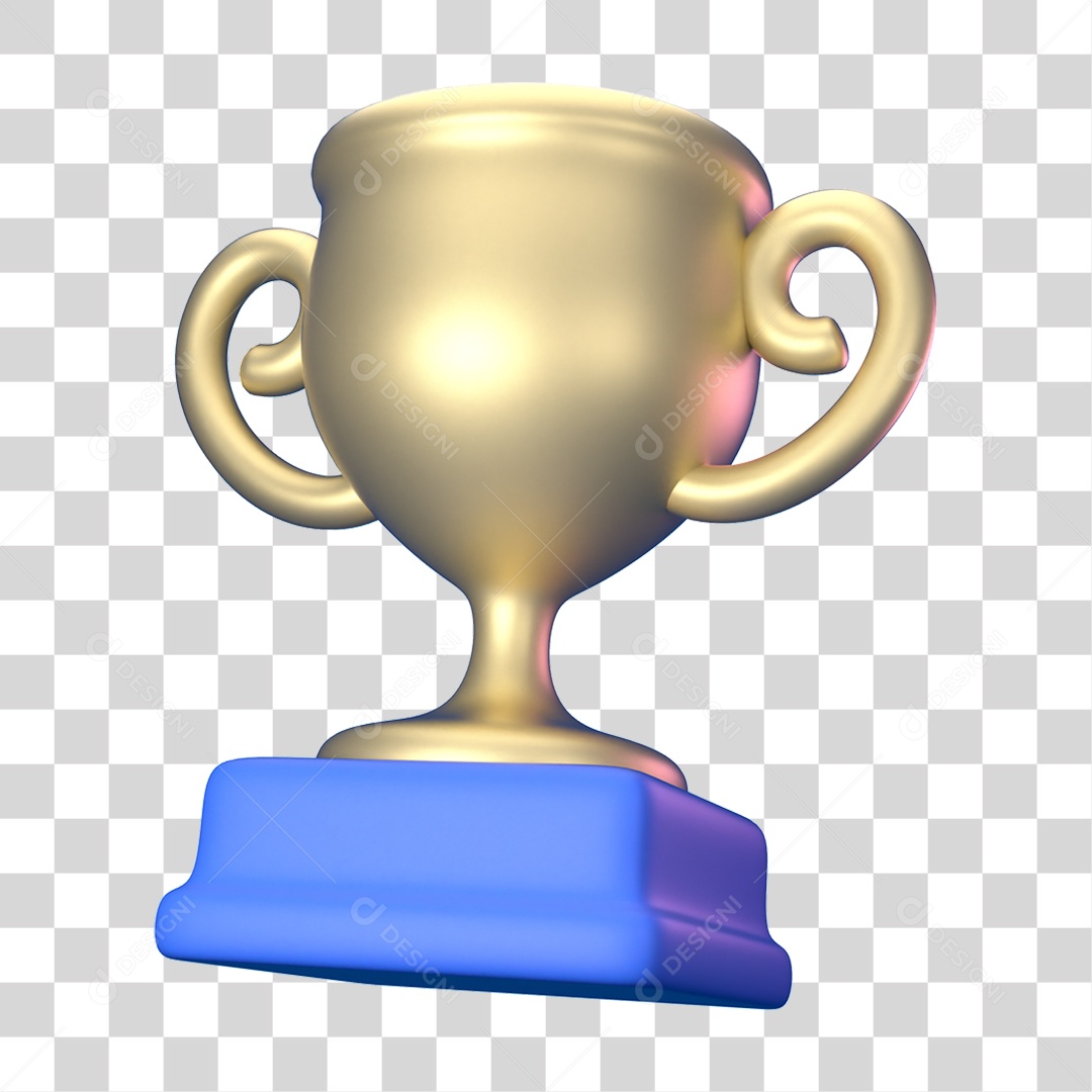 Elemento 3D Ícone de Negócios Financeiros Troféu PNG Transparente