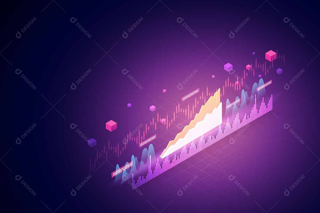Gráfico de Negócios Gráfico Financeiro Diagrama de Investimento Análise de Dados Financeiros Vetor EPS